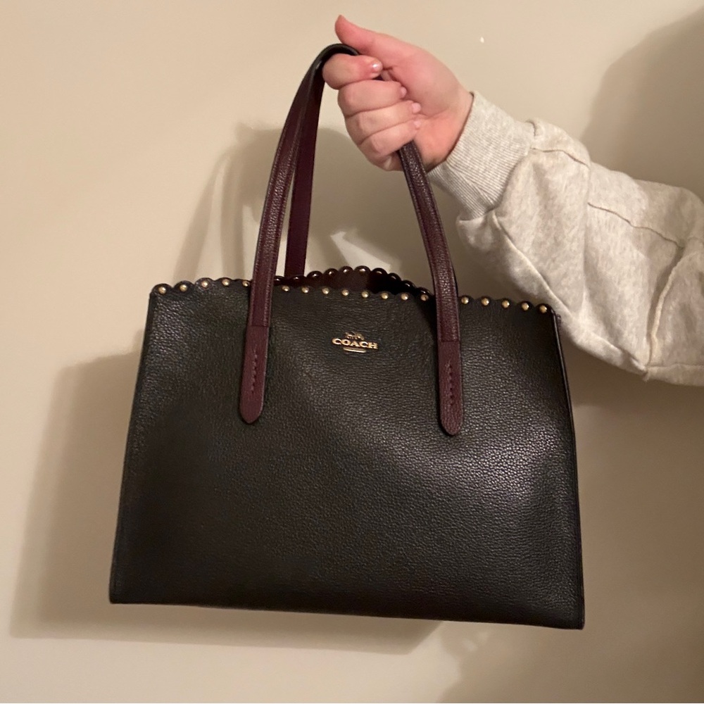 Coach Charlie Carryall with Scallop Rivets Handbag with Shoulder Strap - Picture 3 of 14